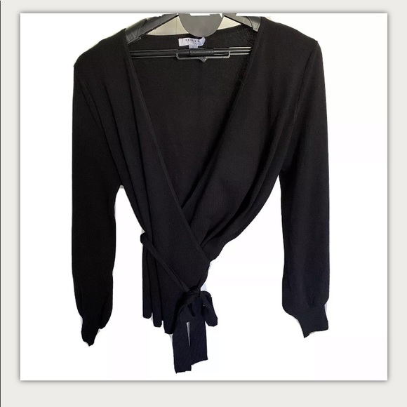 black wrap around cardigan